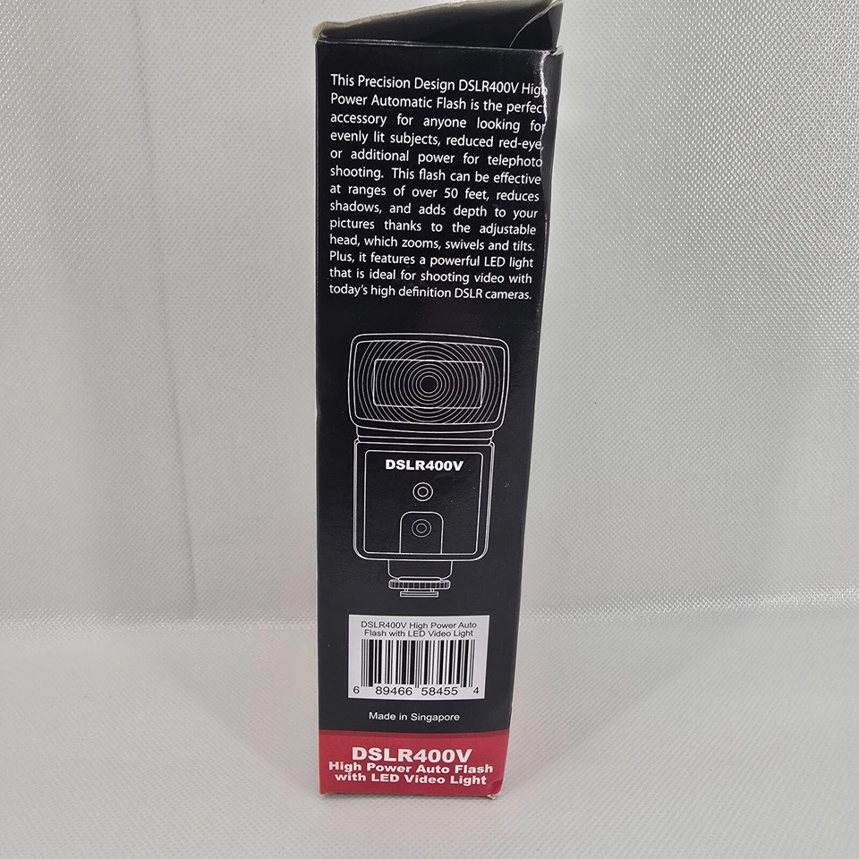 Precision Design DSLR400V Shoe Mount High Power Auto Flash w/LED Video Light - Image 2 of 4