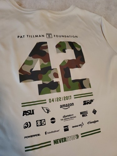 Pat Tillman #42 Live Your Dash 2017 13th Annual PAT'S RUN womens XL Camo - Picture 7 of 7