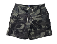 Caribbean Joe Mens Swim Trunks Drawstring Stretch Waist Pockets Tropical XL