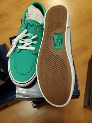 NEW POLO RALPH LAUREN KEATON MENS GREEN SNEAKERS SHOES 9.5 D