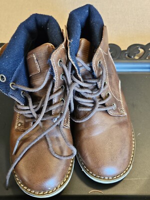 Youth Kids Boys Falls Creek Sz Brown dress Boots shoes Excellent  Condition