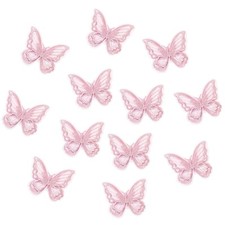 12Pcs Pink Butterfly Hair Clips, Cute Lace Embroidery Flower Butterfly Hair B...