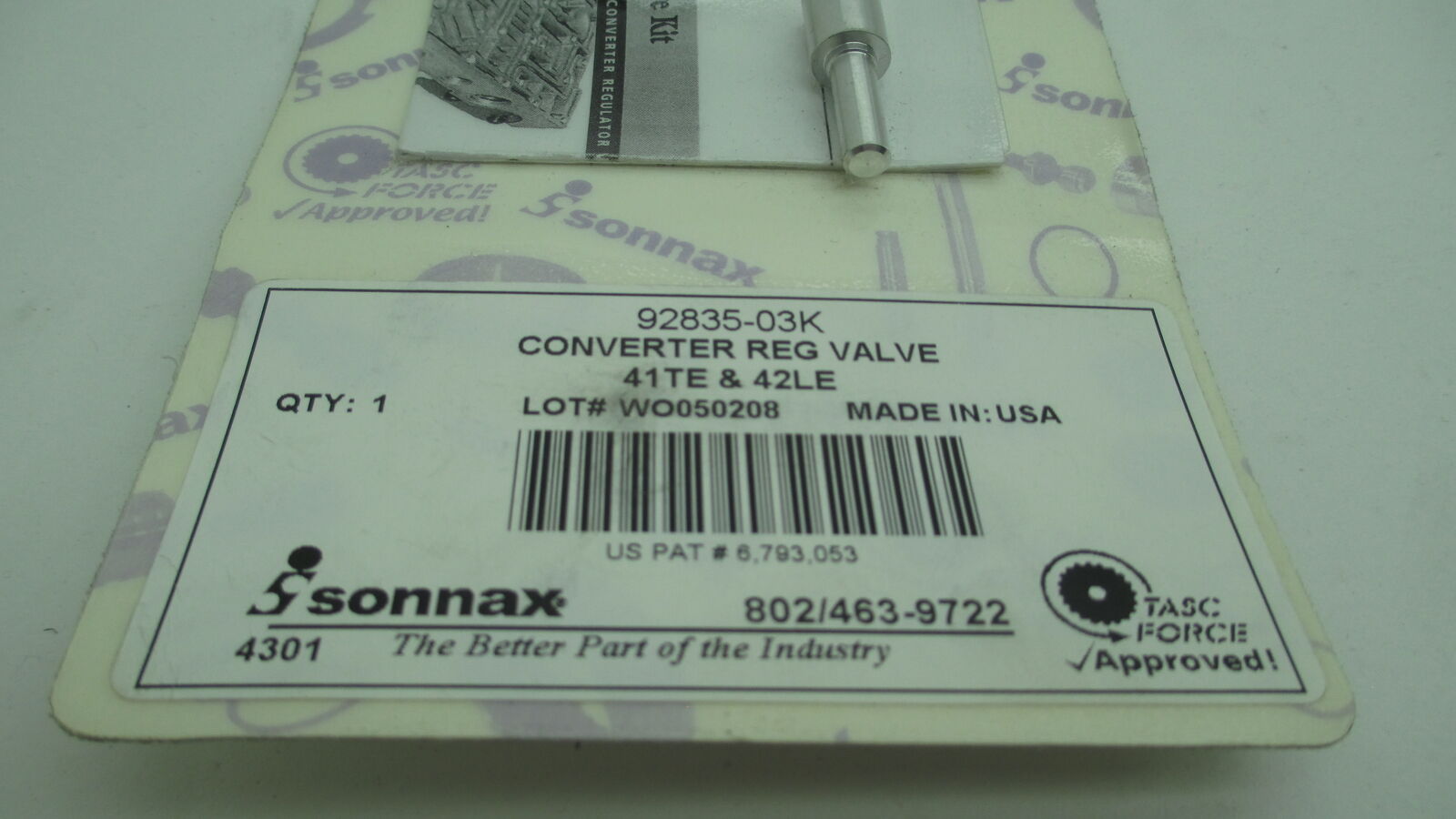 Sonnax 9283503K Transmission Converter Regulator Valve Kit 41TE 42LE