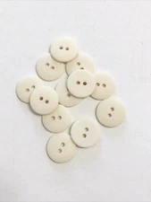 24 Buttons Off-White Cream Matte Plastic 2-Hole Sew Through Sewing 18 mm #WH22