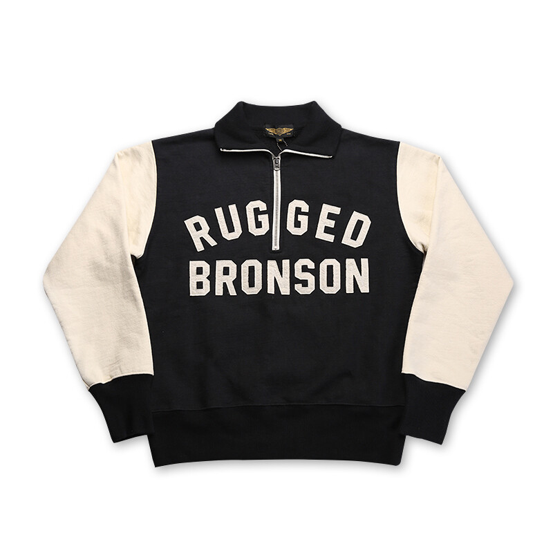 Bronson Heavyweight Vintage Motorcycle Racing Jersey 1/2 Zip Biker