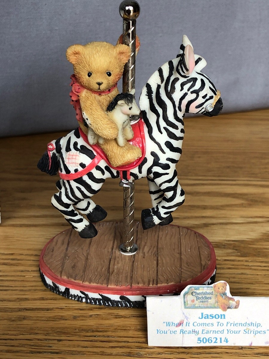 Enesco Cherished Teddies Jason Figurine #506214 Zebra Carousel | eBay