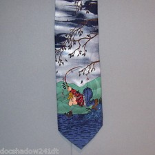 Hot Cakes FISHERMAN HOOKS HIMSELF 55" Polyester Neck Tie made in USA #885