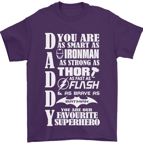Daddys Favourite Superhero Fathers Day Mens T-Shirt 100% Cotton - Picture 65 of 102