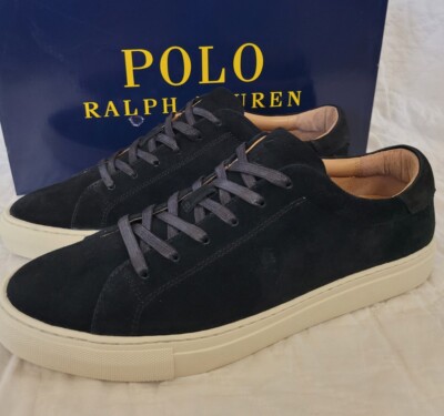 POLO Ralph Lauren Men's Jermain II Suede Leather Sneaker BLACK