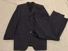 Canali Navy Blue Wool Suit Mens 42R Jacket 33x38 Pants  Flawed