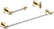Bathroom Accessories Set Acrylic - Towel Bar Rack Toilet Paper Holder Towel Hook
