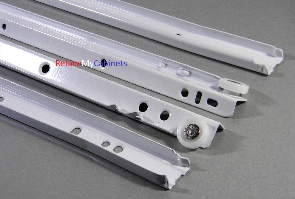 20 Pack - KV 1805 3/4 Extension White Epoxy Drawer Slides - 18 Inch