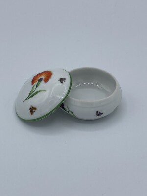 TIFFANY & CO Limoges France ''Tiffany Garden'' Porcelain Trinket Box/Dish With Lid
