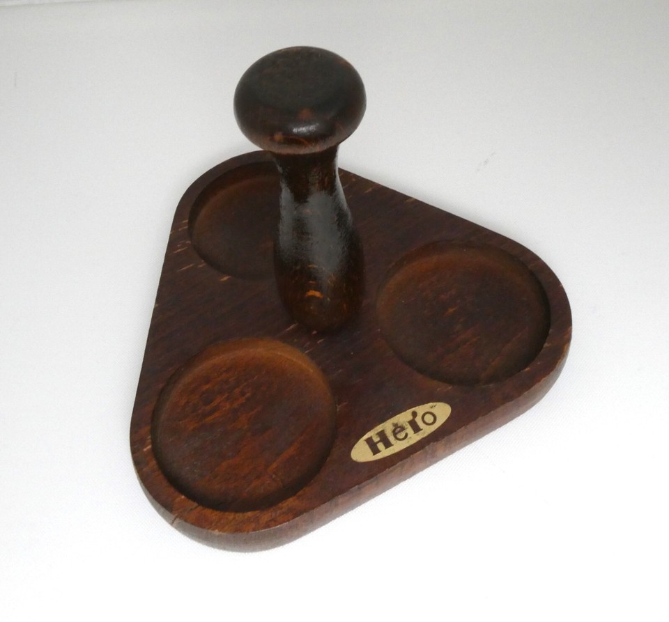 Vintage Corporate gift Hero Wooden mini jam jar holder eBay