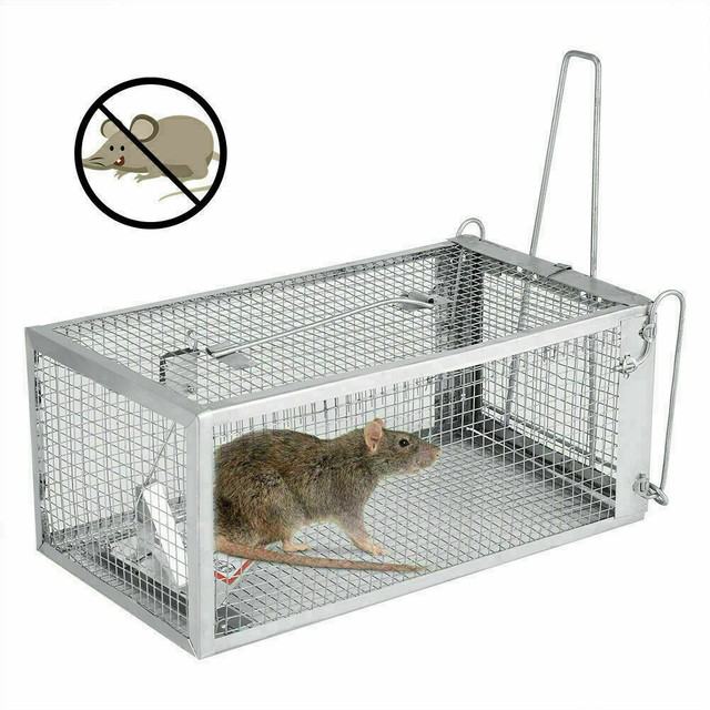 2X OneDoor Animal Trap Steel Live Cage for Rodent Control Rat Mice