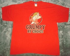 VTG 90s GRUMPY BY CHOICE T SHIRT XL DISNEY SNOW WHITE  THE 7 DWARFS PRINT RED