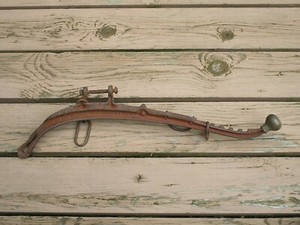 Antique Horse Hames (1) Brass Ball End 28 Inches Long 1816 Rustic Work Horse