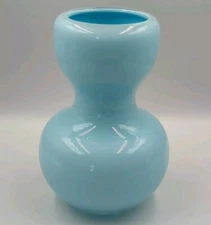 Crate And Barrel Modern Tiffany Sky Blue Glass Vase