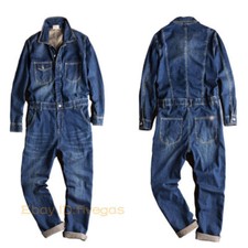 Classic Men's Denim Jumpsuit Casual Slim Fit Overalls Jeans Trousers Cowboy Pant