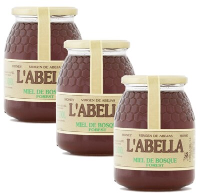Waldhonig aus Spanien - Premium Qualität - reines Naturprodukt - 3 x 1 Kg Glas