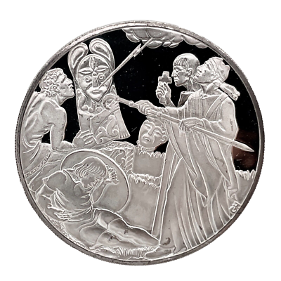 1974 Franklin Mint St. Patrick Destroys the Pagan Idol .999 Silver