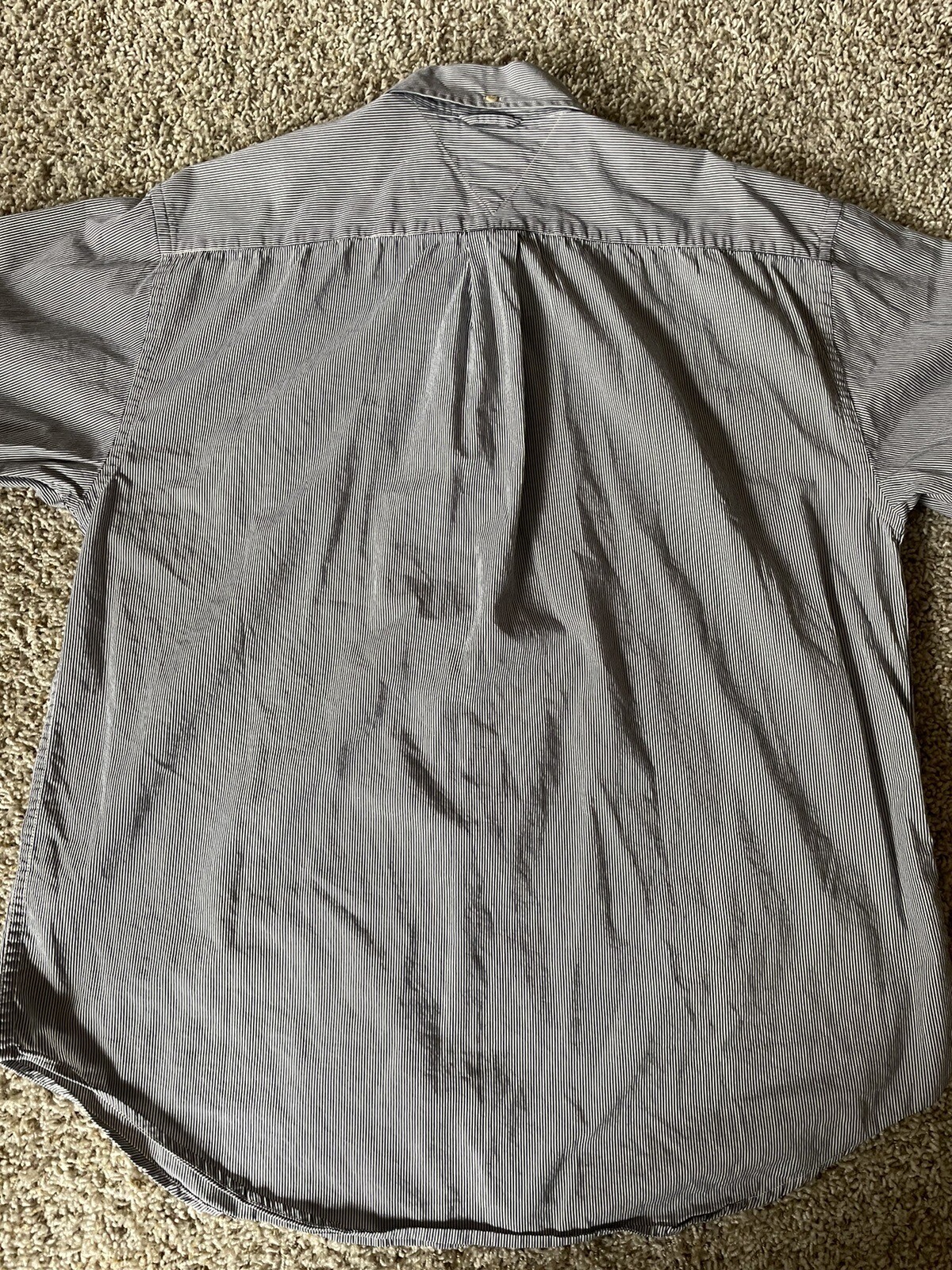 Tommy Hilfiger Shirt Mens L Blue White Striped Long Sleeve Button Down Vintage thumbnail 9