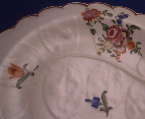 Antique 18thC Worcester Porcelain Blind Earl Floral Plate Porzellan Teller - Picture 5 of 7