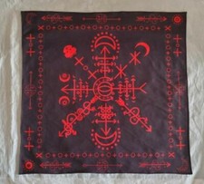 Ritual Tischdecke Rites Voodoo Schwarze Version
