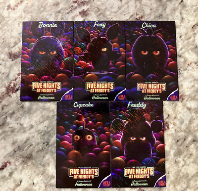 Five Nights At Freddy's FULL SET OF 5 Promo Cards FNAF Dave & Busters Halloween