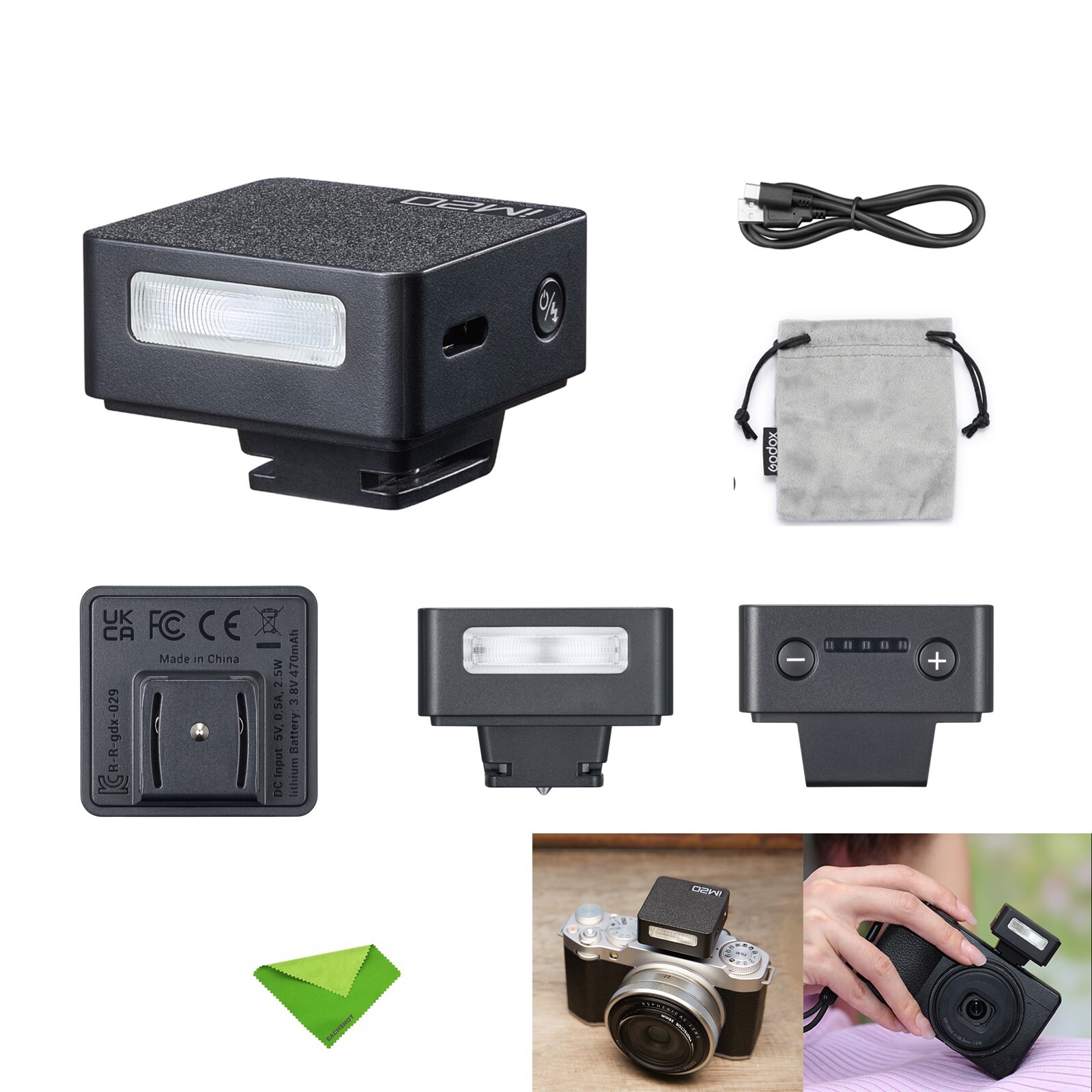 Mini flash Speedlight Godox iM20 compatible hybride Fuji Nikon Panasonic Olympus