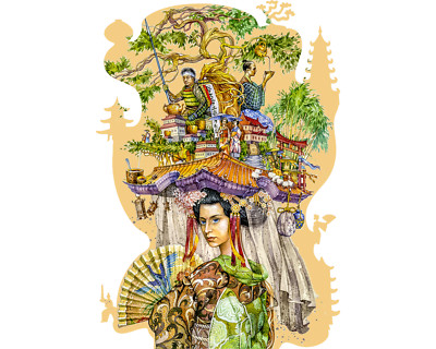 DAVICI Premium Holzpuzzle - Motiv - Japan - 195 Teile - Geschenkbox
