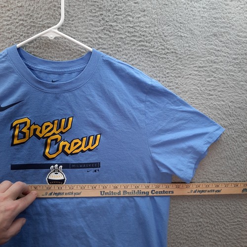 Milwaukee Brewers Shirt Adult Large Blue MLB Baseball The Nike Tee Swoosh MLB - Picture 3 of 9