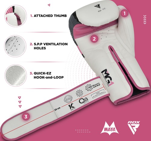 RDX Guantes de boxeo Mujer Puñetazo Boxing Gloves Punch Muay Thai Entrenamiento - Imagen 2 de 8