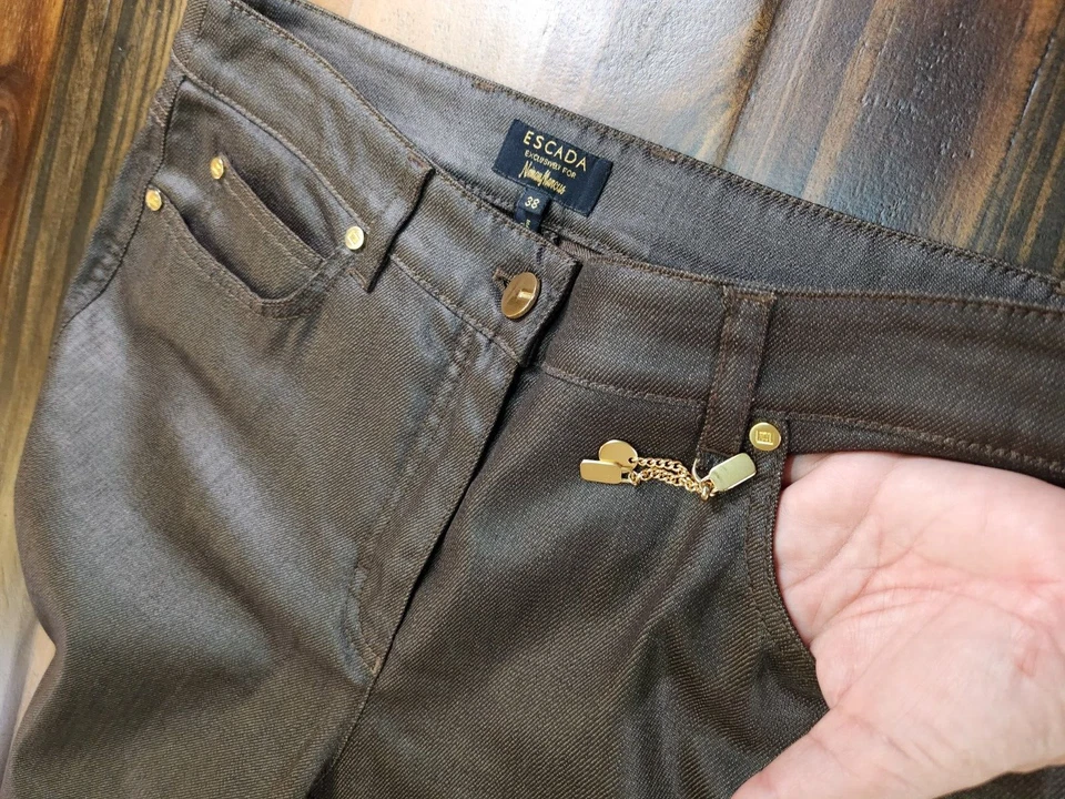 ESCADA Women's Brown Jeans Denim Exclusive for Niemann Marcus Sz 38 - Image 3 of 4