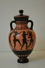 Greek Pottery, Hand made replica, Black Figure,Panathenaic Amphora