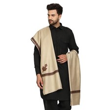 Men's Kashmiri Embroidered Wool Shawl Stole For Men