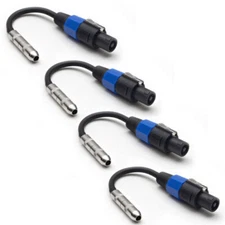 SAPT56 4 Pack of 1/4" TS Female to Speakon Adapter Cables
