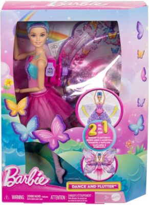Barbie Dance & Flutter Puppe 2-in-1 Verwandlung von Tänzerin zu Schmetterling