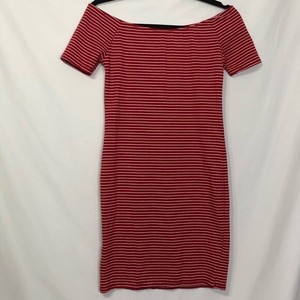 red and white striped bodycon dress