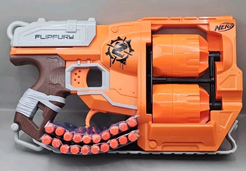 Nerf Zombie Strike Flipfury Soft Dart Blaster Toy Gun With 20 Bullets Hasbro