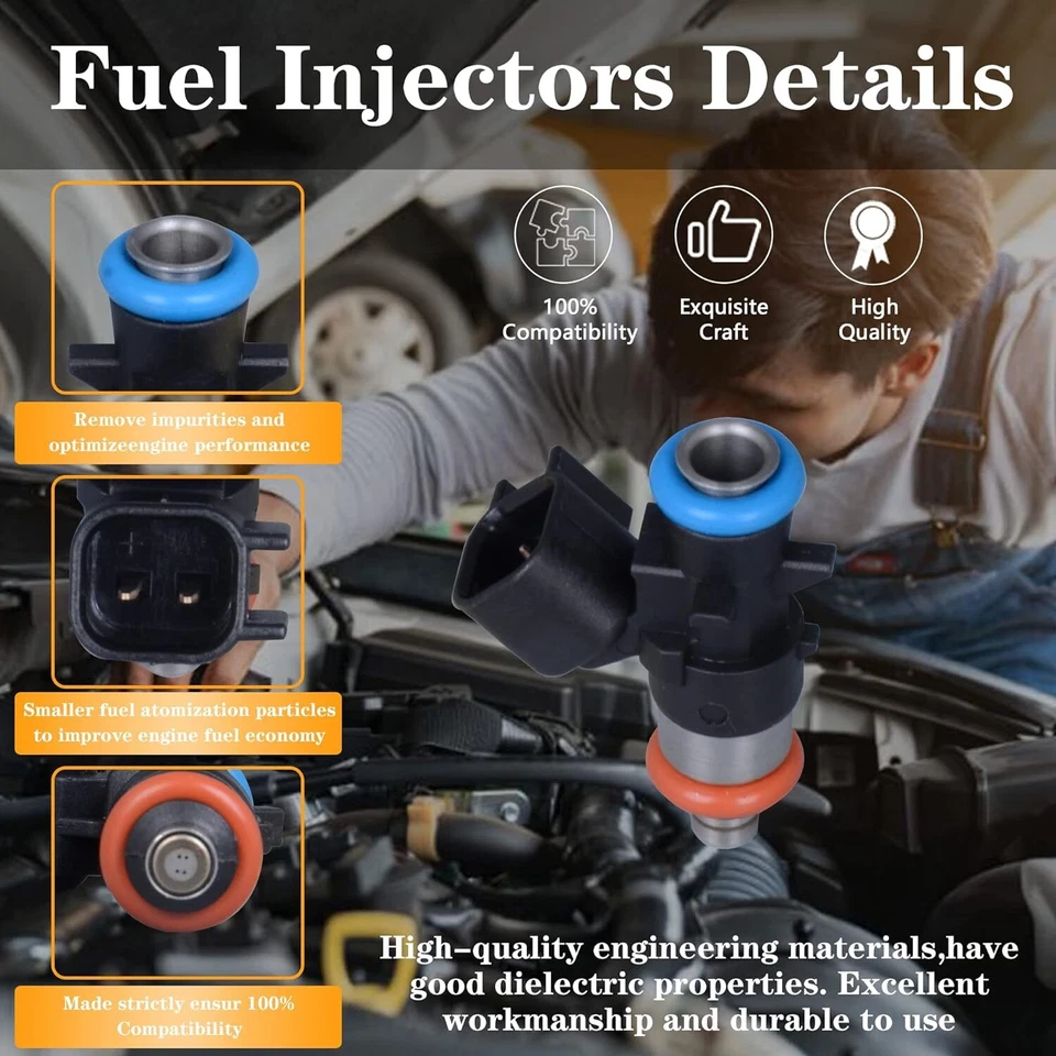 Juego de 6 inyectores de combustible para Dodge Grand Caravan 2011-2017 3,6 L V6 0280158233 EE. UU. Foto 4 de 4