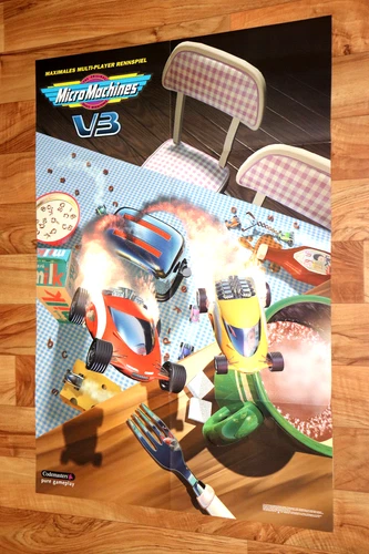 1997 Micro Machines V3 /  Pete Sampras Tennis '97 PS1  N64 Vintage Rare Poster