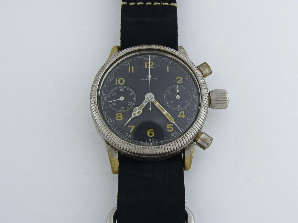 Tutima Glashutte CAL. UROFA 59 Luftwaffe WWII Vintage German Chronograph Watch