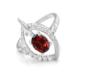 925-Sterling-Silver-Ring-Red-Garnet-Natural-Gemstone-Size-4-5-6-7-8-9-10-11