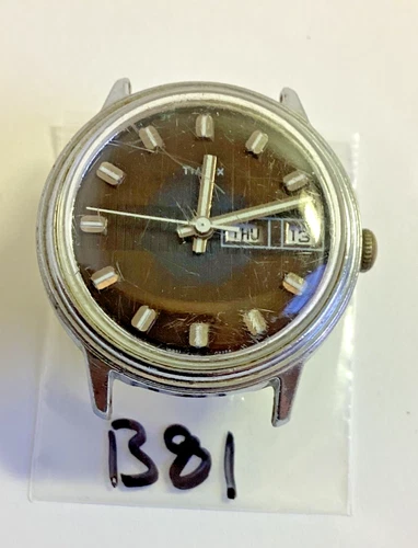 Vintage 1974 Timex Mercury 35MM Day Date Watch Running M27 Spare Repair READ