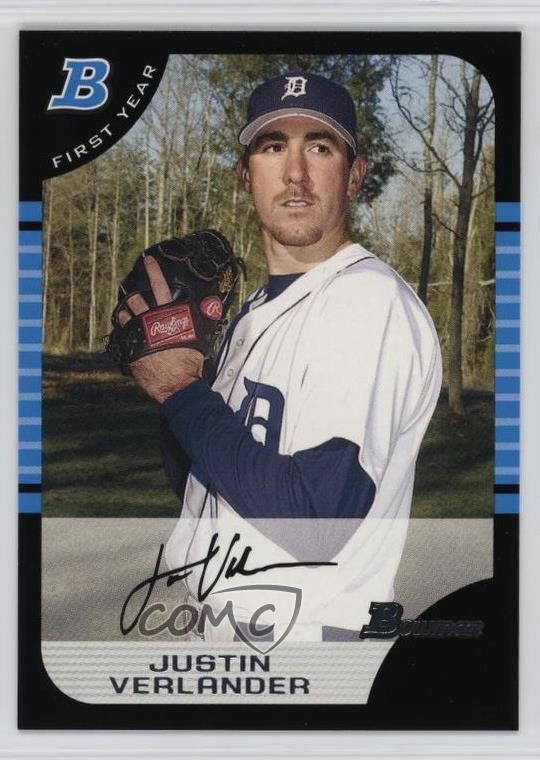 2005 Bowman First Year Justin Verlander #174 hd2