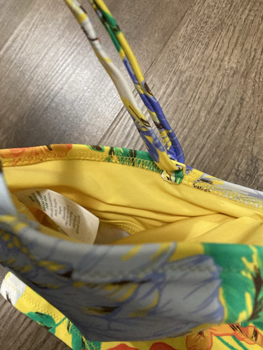 Aerie Tropical Floral Print Bandeau Swim Bikini Top Longline Size Medium - Picture 6 of 8