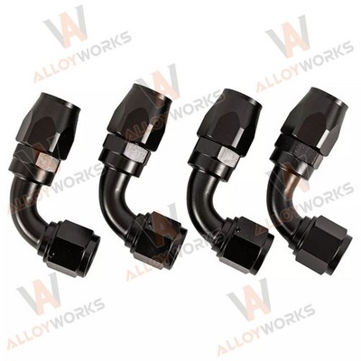 4 PCs 10 AN Hose End Fitting 90 Degree Swivel for CPE Braided Hose US Stock