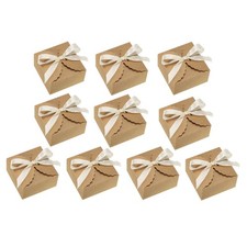 10Pcs Gift Boxes Wedding Gift Boxes with Ribbon 3.5 x 3.5 x 2 Inch Dark Yellow