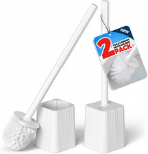 2Pack Toilet Bowl Brush and Holder Set - Toilet Scrubber Brush,Cleaning Brush,Ba